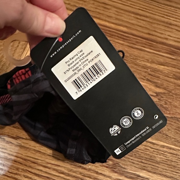 Compressport Pro Racing Hat Black Grey Stripe Lightweight Trail Run Triathlon OS - Picture 9 of 9